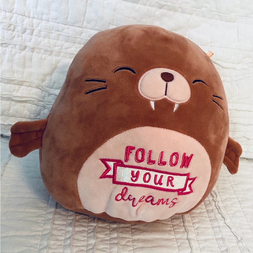 Squishmallow Bindy the Walrus Follow Your Dreams 8” Plush Toy Animal, EUC